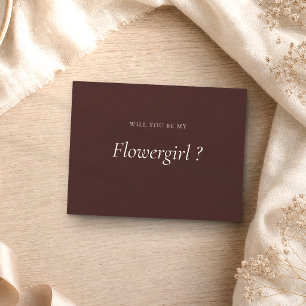Chocolade Bruine Formele Wees Mijn Bloemenmeisje Uitnodiging Briefkaart