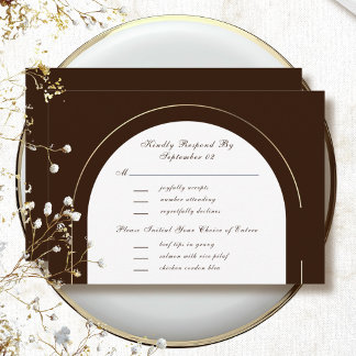 Chocolade Bruine Gouden Frame Menu Selectie RSVP