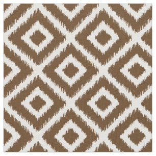 Chocolade bruine Ikat diamanten Stof