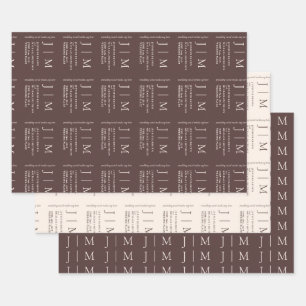 Chocolade Bruine Ivoren Formele Chic Bruiloft Inpakpapier Vel
