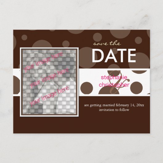 Chocolade bubbels/, Save the Date Foto briefkaarte Aankondigingskaart (Voorkant)