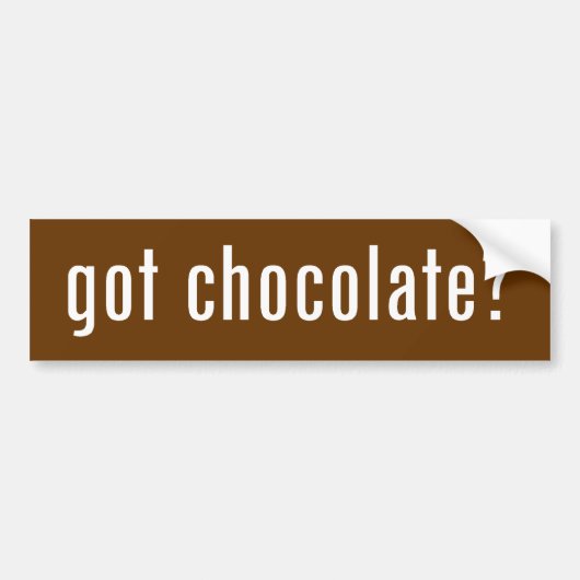 chocolade? bumpersticker (Voorkant)