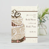 Chocolade Cake Bridal Shower Invitation Kaart (Staand voorkant)