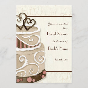 Chocolade Cake Bridal Shower Invitation Kaart