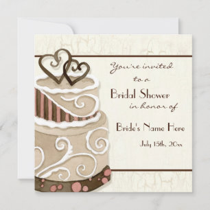 Chocolade Cake Bridal Shower Invitation Kaart