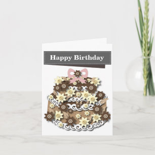 Chocolade Cake Editable Birthday Kaart