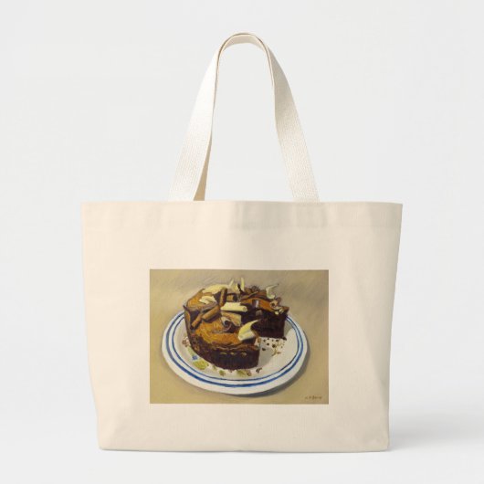 Chocolade Cake Grote Tote Bag (Voorkant)