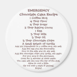 Chocolade Cake in een Mok Recipe 2 Magneet