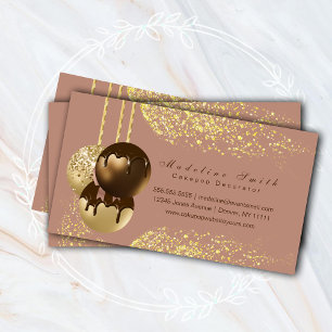 Chocolade Cake pops Glitter Bakken Cake Decorateur Visitekaartje