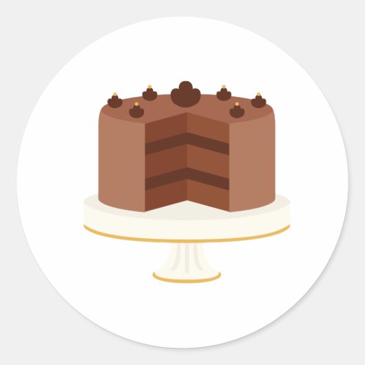 Chocolade Cake Ronde Sticker (Voorkant)