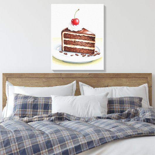 Chocolade Cake Stretched Canvas Muurkunst (Insitu (Slaapkamer))