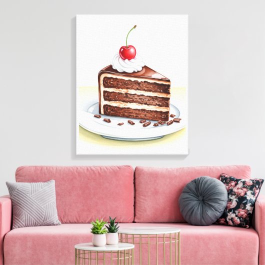 Chocolade Cake Stretched Canvas Muurkunst (Insitu (Woonkamer))