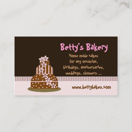 Chocolade Cake Visitekaartje (Voorkant)