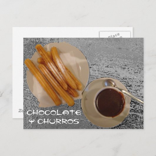 Chocolade Caliente con Churros Briefkaart (Voorkant / Achterkant)