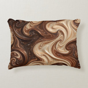 Chocolade Cappuccino Werveling Rijke Textuur Accent Kussen