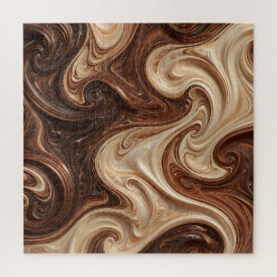 Chocolade Cappuccino Werveling Rijke Textuur Legpuzzel