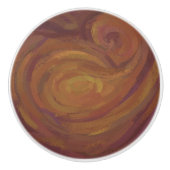 Chocolade Carmel Swirl Keramische Knop (Voorkant)