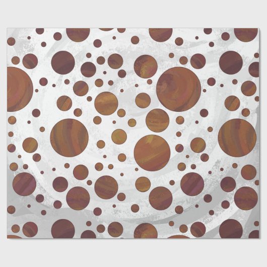 Chocolade Carmel Swirl Polka Dot Cadeaupapier (Vlak)