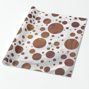 Chocolade Carmel Swirl Polka Dot Cadeaupapier