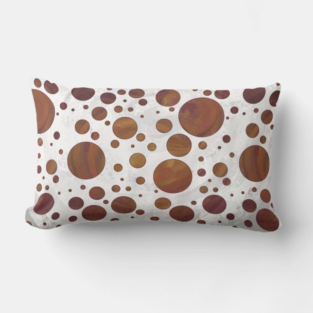 Chocolade Carmel Swirl Polka Dot Kussen (Voorkant)