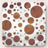 Chocolade Carmel Swirl Polka Dot Onderzetter (Voorkant)