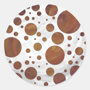 Chocolade Carmel Swirl Polka Dot Ronde Sticker