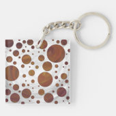 Chocolade Carmel Swirl Polka Dot Sleutelhanger (Achterkant)