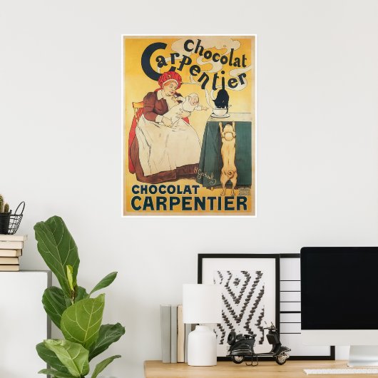Chocolade Carpentier Hot Chocolade en kunst Poster (Thuiskantoor)
