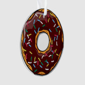 Chocolade Cartoon Donut met sprinken Ornament (voorkant)