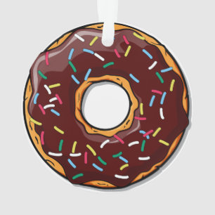 Chocolade Cartoon Donut met sprinken Ornament