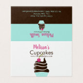 Chocolade cherry cupcake loyalty visitekaartje (Buitenkant ongevouwen)