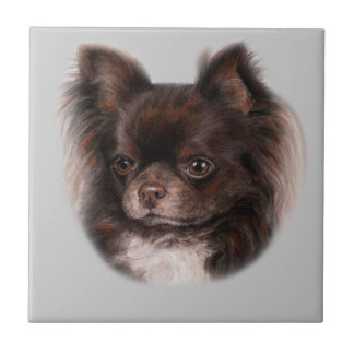 Chocolade Chihuahua met de hand geschilderd Tegeltje