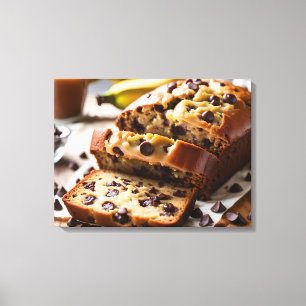Chocolade Chip Banaan Brood Canvas Afdruk