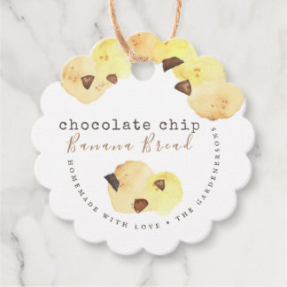 Chocolade Chip Banaan Brood Favor Tags Bedankjes Labels