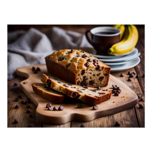 Chocolade Chip Banaan Brood Perfect Poster (Voorkant)