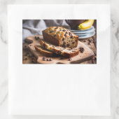 Chocolade Chip Banaan Brood Rechthoekige Sticker (Tas)