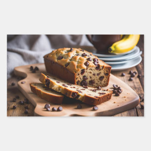 Chocolade Chip Banaan Brood Rechthoekige Sticker