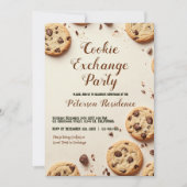 Chocolade Chip Beige Koekjes Uitwisselingsfeestje Kaart (Voorkant)