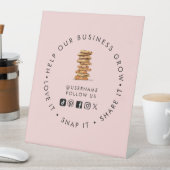 Chocolade Chip Cookie Bakery Social media volgen Reclamebord Met Voetstuk (Insitu)