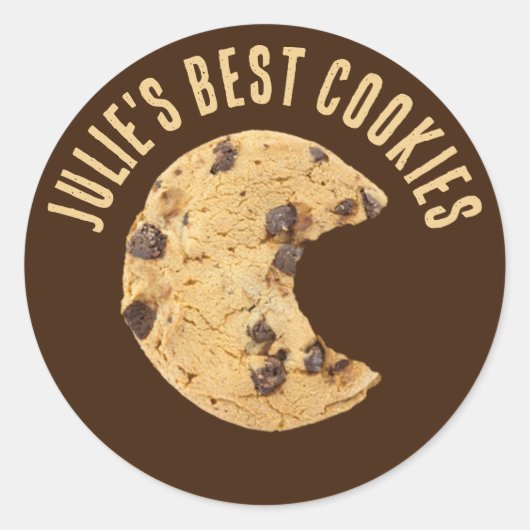 Chocolade Chip Cookie Bite Ronde Sticker (Voorkant)