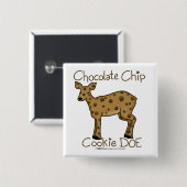 Chocolade Chip Cookie Doe Vierkante Button 5,1 Cm (Voorkant /achterkant)