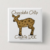 Chocolade Chip Cookie Doe Vierkante Button 5,1 Cm (Voorkant)