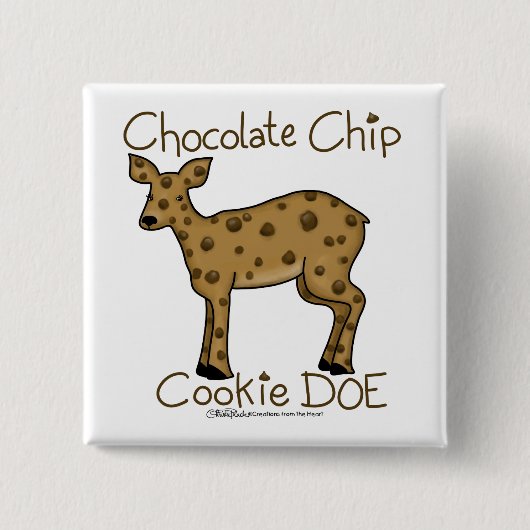 Chocolade Chip Cookie Doe Vierkante Button 5,1 Cm (Voorkant)