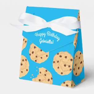 Chocolade Chip Cookie Kinder 1ste verjaardag Blauw Bedankdoosjes