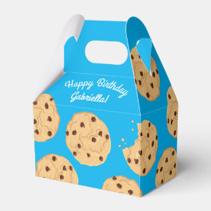 Chocolade Chip Cookie Kinder 1ste verjaardag Blauw Bedankdoosjes