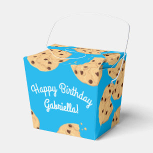 Chocolade Chip Cookie Kinder 1ste verjaardag Blauw Bedankdoosjes
