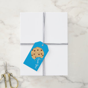 Chocolade Chip Cookie Kinder 1ste verjaardag Blauw Cadeaulabel