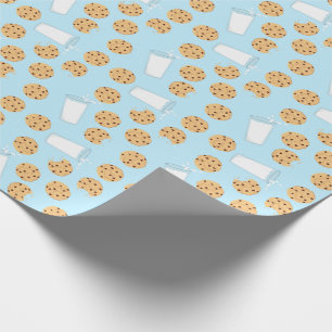 Chocolade Chip Cookie Kinder 1ste verjaardag Blauw Cadeaupapier