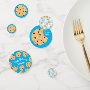 Chocolade Chip Cookie Kinder 1ste verjaardag Blauw Confetti