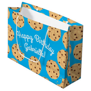 Chocolade Chip Cookie Kinder 1ste verjaardag Blauw Groot Cadeauzakje
